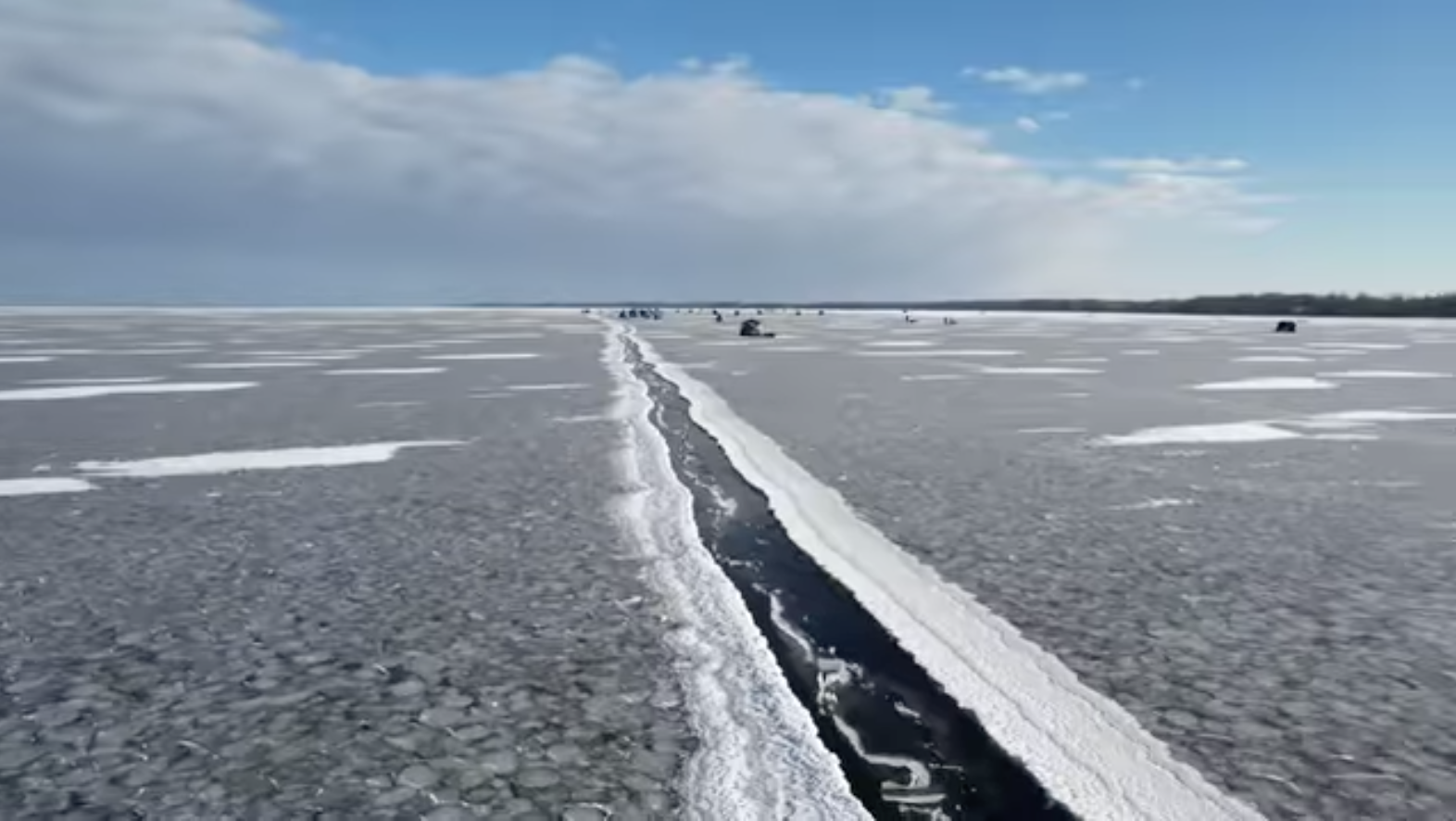 ice covering upper red lake