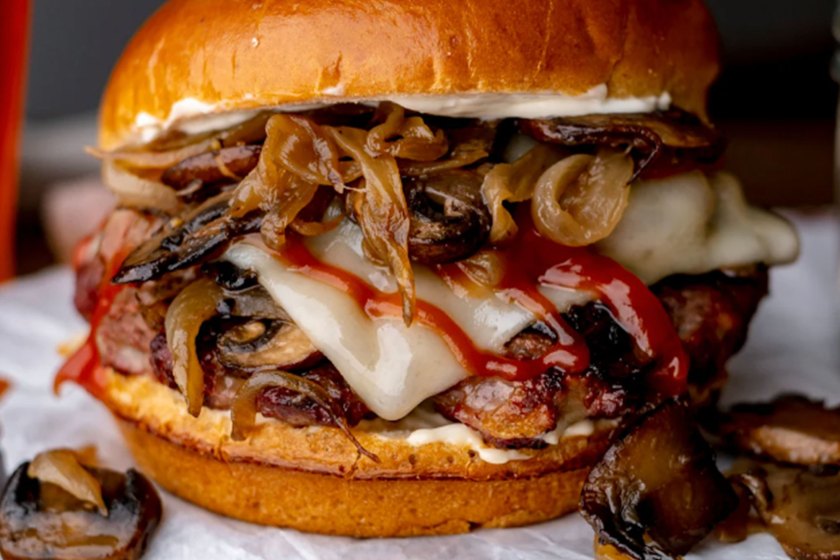Venision Mushroom Swiss Burgers