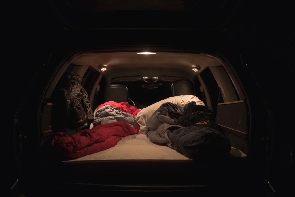 Camping out under the stars can be as easy as throwing a mattress and some sleeping bags in the back of your car.