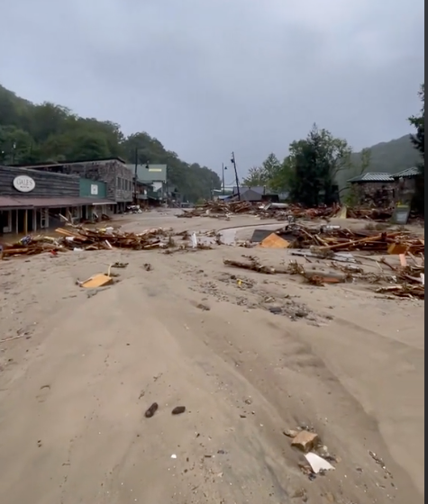 Chimney Rock North Carolina after Hurricane Helene