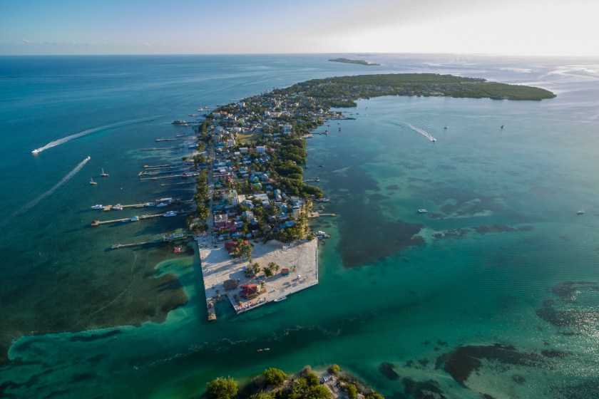 Caye,Caulker,Island,In,Caribbean,Sea.,Belize.,Caribbean,Sea,In