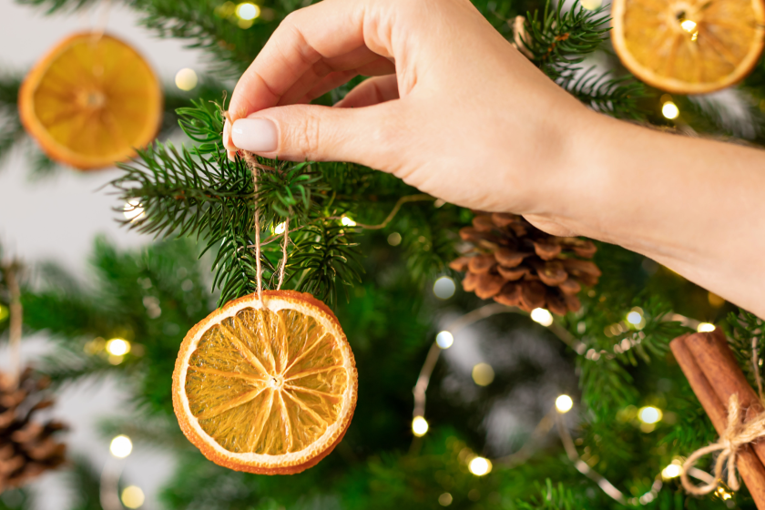 use dehydrated fruit for a wildlife friendly Christmas tree