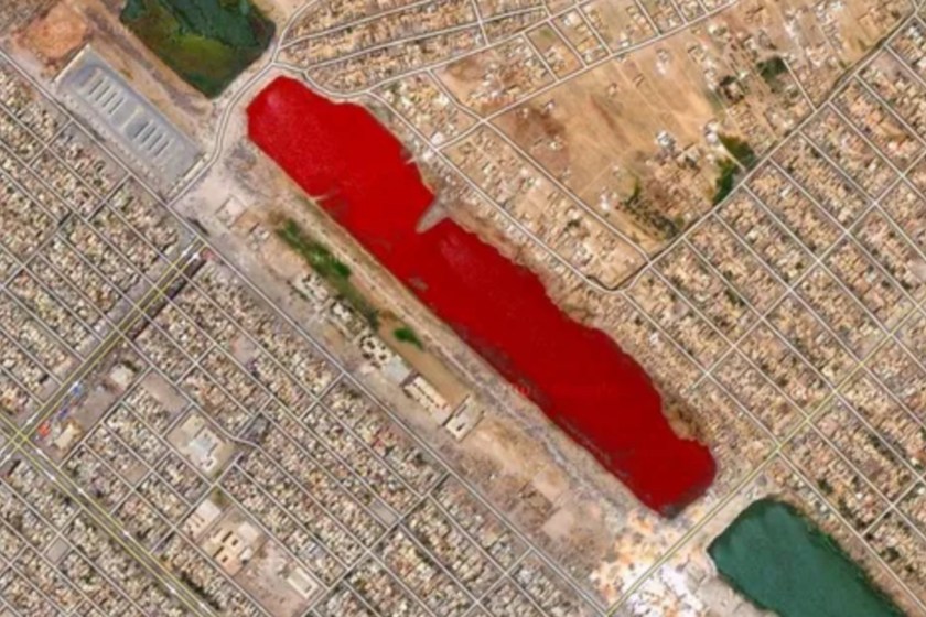 blood lake in Iraq creepiest things Google Maps