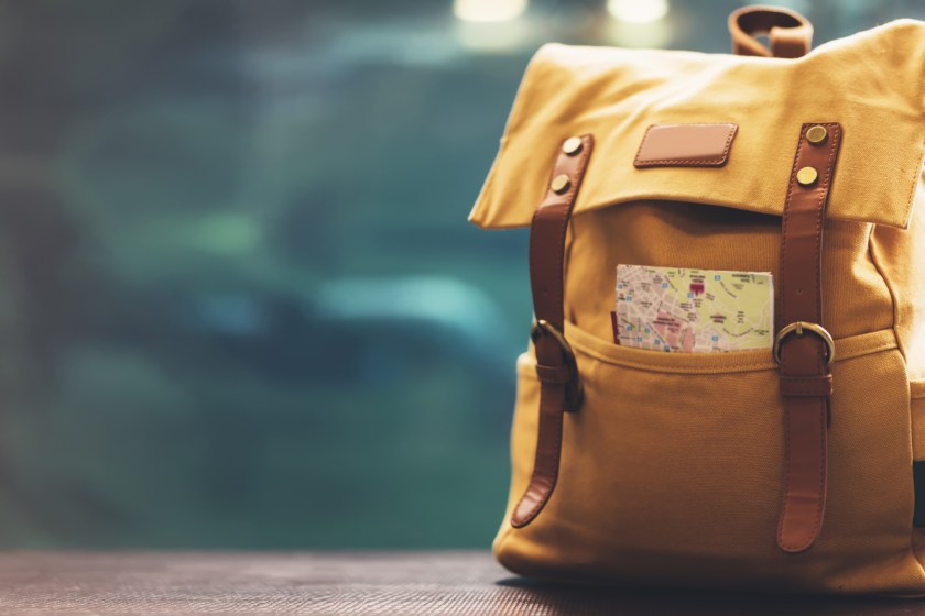 bright yellow hiker backpack