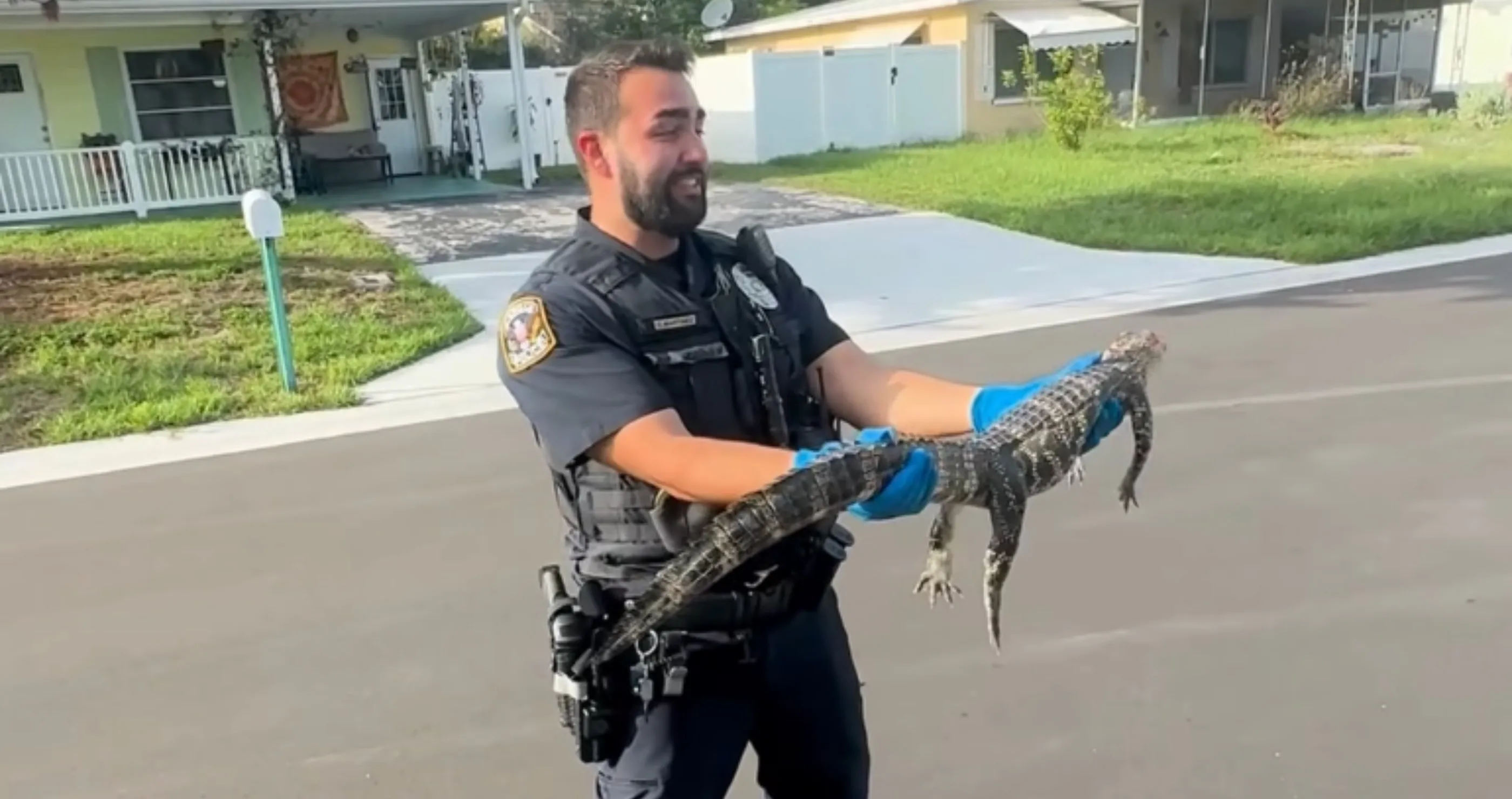 Hilarious Encounter Between New Florida Cop And His First Alligator